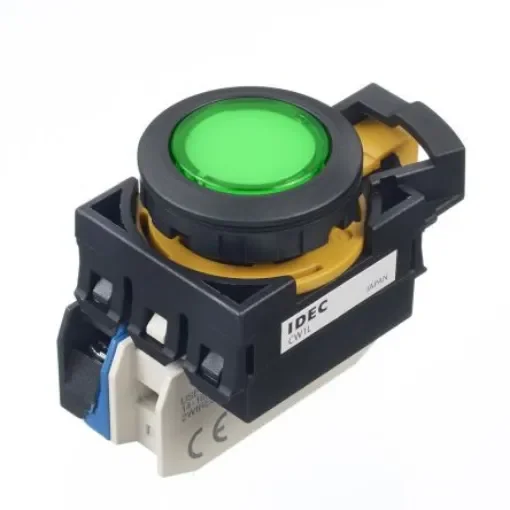 Idec CW Series Illuminated Push Button, Panel Mount, 22mm Cutout, SPST, IP65 - CW1L-M1E10QM4G product image