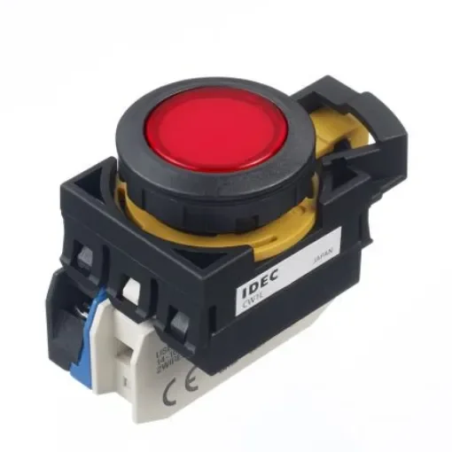Idec CW Series Illuminated Push Button, Panel Mount, 22mm Cutout, SPST, IP65 - CW1L-M1E10QM4R product image