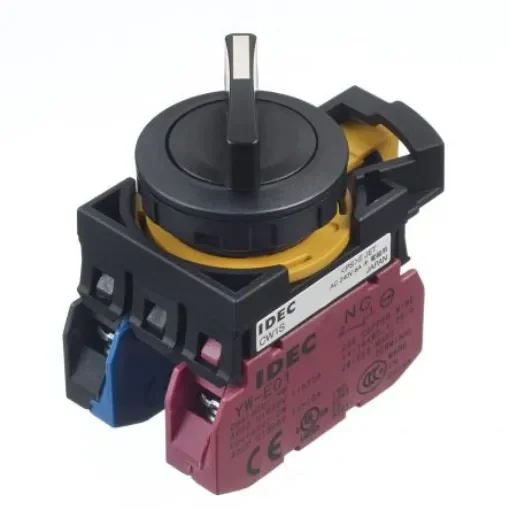 Idec Spring Return Selector Switch - (SPDT) 22mm Cutout Diameter 2 Positions - CW1S-21E11 product image