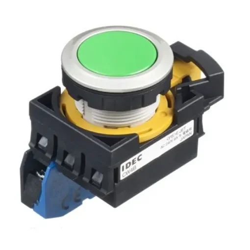 Idec CW Series Illuminated Push Button, Panel Mount, 22mm Cutout, SPST, IP65 - CW4B-A1E10G product image