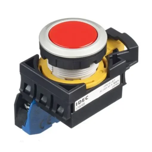 Idec CW Series Illuminated Push Button, Panel Mount, 22mm Cutout, SPST, IP65 - CW4B-A1E10R product image