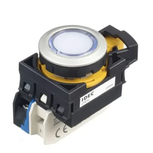 Idec CW Series Illuminated Push Button, Panel Mount, 22mm Cutout, SPST, IP65 - CW4L-M1E10QM4PW product image