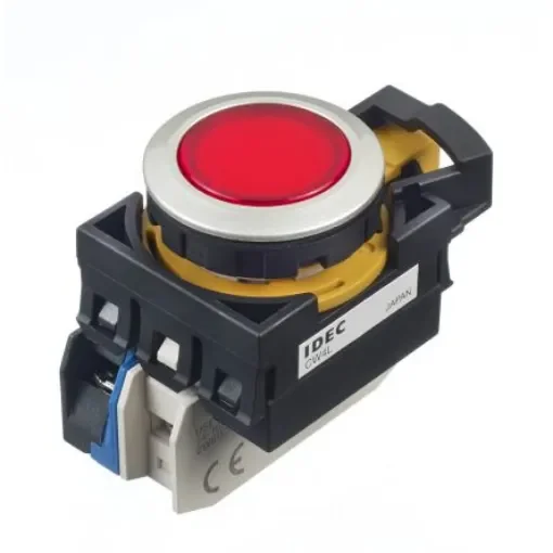 Idec CW Series Illuminated Push Button, Panel Mount, 22mm Cutout, SPST, IP65 - CW4L-M1E10QM4R product image