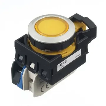 Idec CW Series Illuminated Push Button, Panel Mount, 22mm Cutout, SPST, IP65 - CW4L-M1E10QM4Y product image