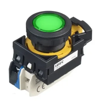 Idec CW Series Illuminated Push Button, Panel Mount, 22mm Cutout, SPST, IP65 - CW1L-A1E10Q4G product image