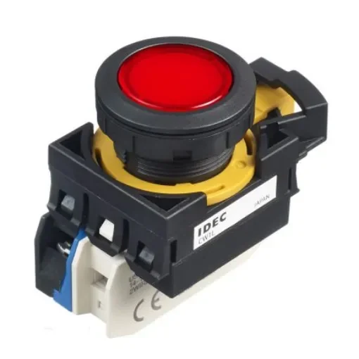 Idec CW Series Illuminated Push Button, Panel Mount, 22mm Cutout, SPST, IP65 - CW1L-A1E10Q4R product image