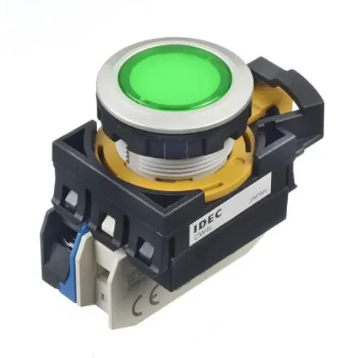Idec CW Series Illuminated Push Button, Panel Mount, 22mm Cutout, SPST, IP65 - CW4L-A1E10Q4G product image