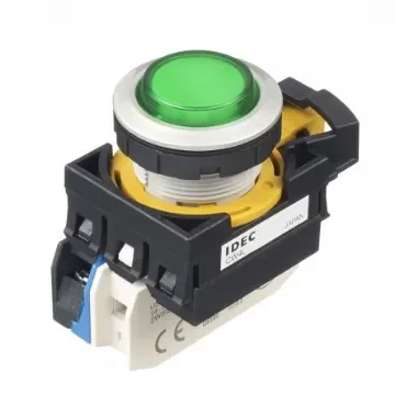 Idec CW Series Illuminated Push Button, Panel Mount, 22mm Cutout, SPST, IP65 - CW4L-A2E10Q4G product image