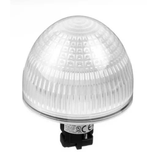 Idec, HW, Flush Mount White LED Pilot Light Complete, 22mm Cutout, IP65, Dome, 24V ac/dc - HW1P-5Q4PW product image