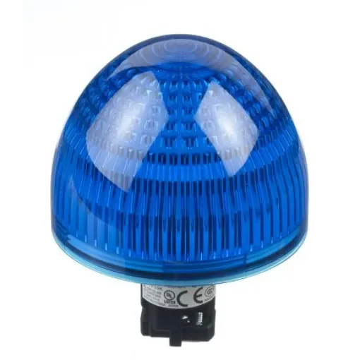 Idec, HW, Flush Mount Blue LED Pilot Light Complete, 22mm Cutout, IP65, Dome, 24V ac/dc - HW1P-5Q4S product image
