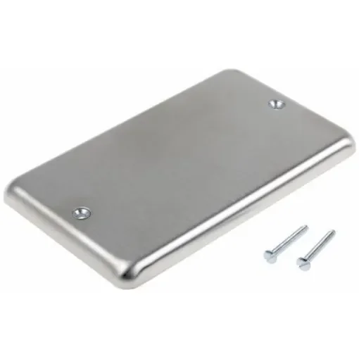 MK Electric 2 Gang Stainless Steel Blanking Plate - K3329BSS product image