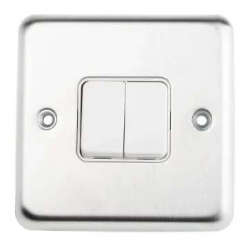 MK Electric White Rocker Light Switch, 2 Way, 2 Gang, K4672 - K4672BSS product image