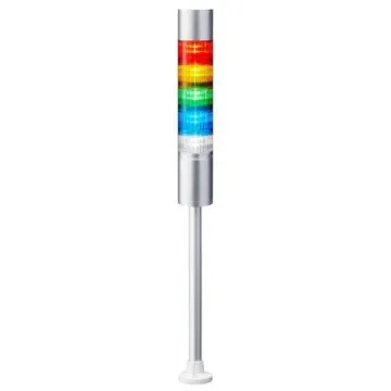 Patlite LR6 Series Coloured Buzzer Signal Tower, 5 Lights, 24 V dc, Pole Mount - LR6-502PJBU-RYGBC product image