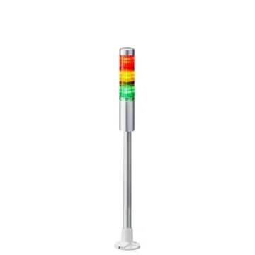 Patlite LR4 Series Coloured Signal Tower, 3 Lights, 24 V dc, Pole Mount - LR4-302PJNU-RYG product image