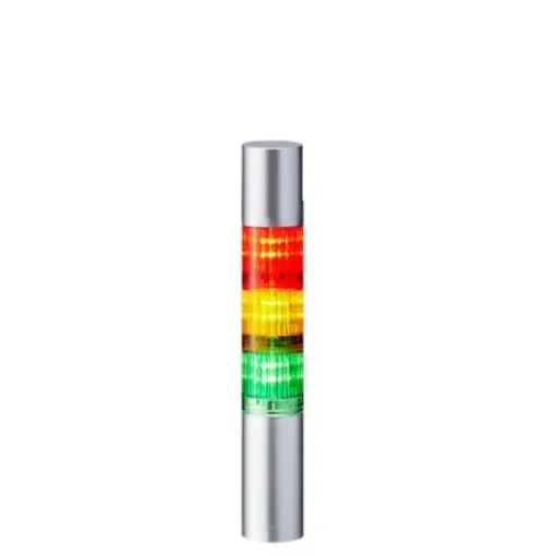 Patlite LR4 Series Coloured Buzzer Signal Tower, 3 Lights, 24 V dc, Direct Mount - LR4-302WJBU-RYG product image
