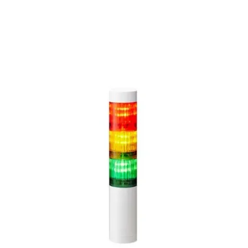 Patlite LR4 Series Coloured Signal Tower, 3 Lights, 24 V dc, Direct Mount - LR4-302WJNW-RYG product image