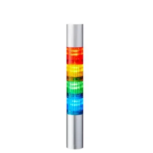 Patlite LR4 Series Coloured Signal Tower, 4 Lights, 24 V dc, Pole Mount - LR4-402PJNW-RYGB product image