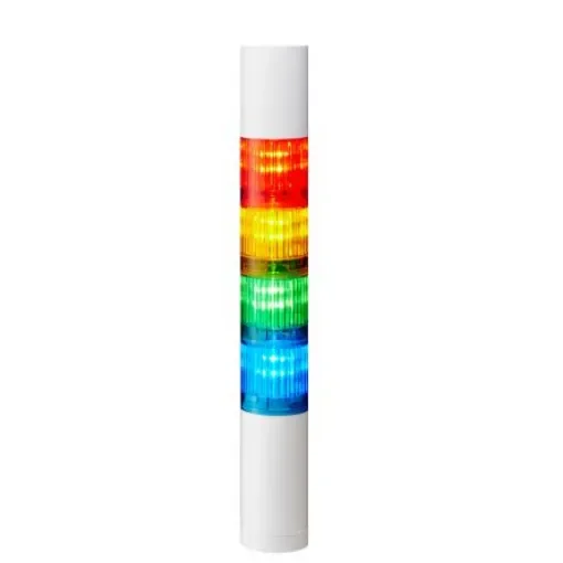 Patlite LR4 Series Coloured Buzzer Signal Tower, 4 Lights, 24 V dc, Direct Mount - LR4-402WJBW-RYGB product image