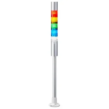 Patlite LR4 Series Coloured Buzzer Signal Tower, 5 Lights, 24 V dc, Pole Mount - LR4-502PJBU-RYGBC product image