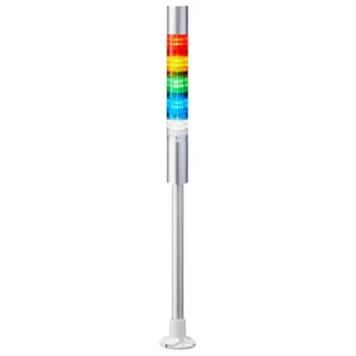 Patlite LR4 Series Coloured Buzzer Signal Tower, 5 Lights, 24 V dc, Pole Mount - LR4-502PJBU-RYGBC product image