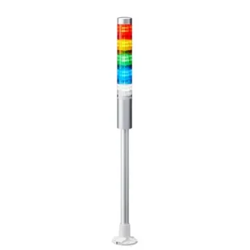 Patlite LR4 Series Coloured Signal Tower, 5 Lights, 24 V dc, Pole Mount - LR4-502PJNU-RYGBC product image