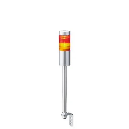 Patlite LR6 Series Coloured Signal Tower, 2 Lights, 24 V dc, Pole Mount - LR6-202LJNU-RY product image