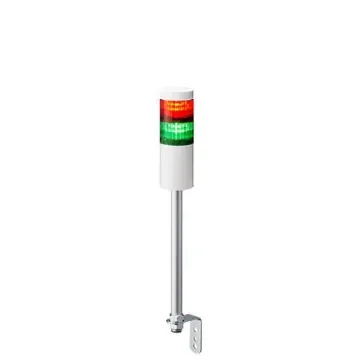Patlite LR6 Series Coloured Signal Tower, 2 Lights, 24 V dc, Pole Mount - LR6-202LJNW-RG product image