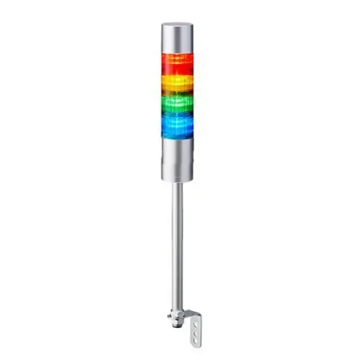 Patlite LR6 Series Coloured Buzzer Signal Tower, 4 Lights, 24 V dc, Pole Mount - LR6-402LJBU-RYGB product image
