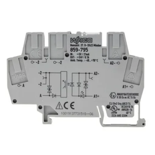 WAGO 859-795 859 Series Grey, 2.5mm², Cage Clamp Termination product image