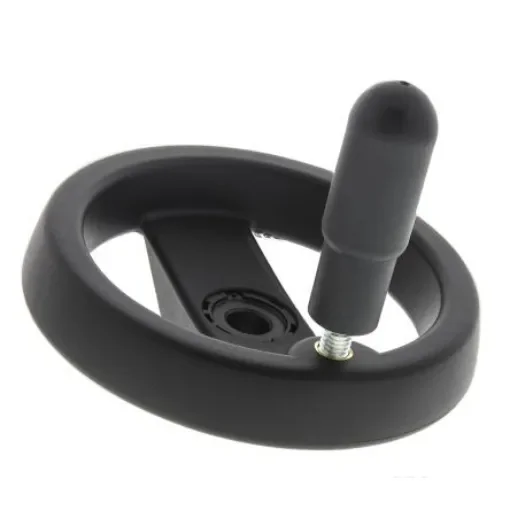 Elesa Black Technopolymer Hand Wheel, 124mm diameter - 78621 product image