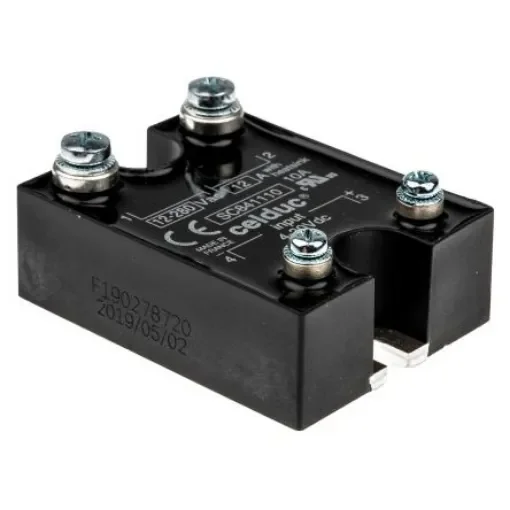 Celduc SC8 Series Solid State Relay, 12 A Load, Panel Mount, 280 V rms Load, 30 V dc Control - SC841110 product image