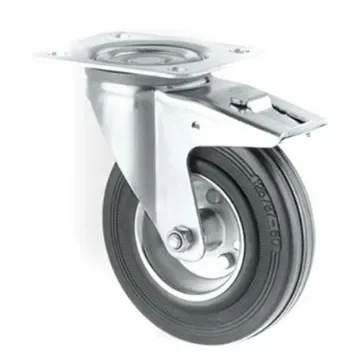Tente Braked Swivel Castor Wheel, 100kg Capacity, 125mm Wheel - 3377DVR125P62 product image