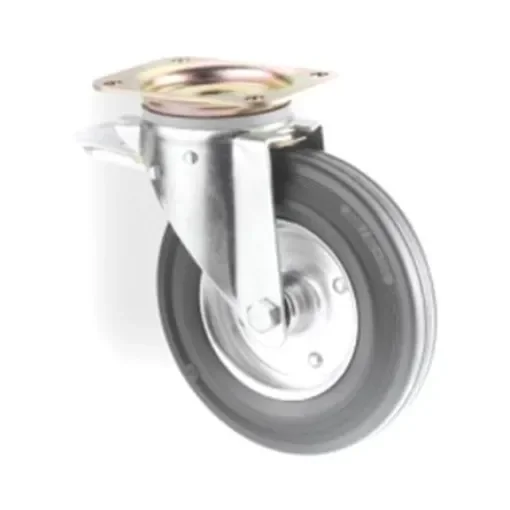 Tente Braked Swivel Castor Wheel, 205kg Capacity, 200mm Wheel - 3472DVR200P63 product image