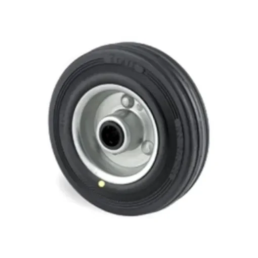Tente Black Rubber Roller Bearing Trolley Wheel, 100kg - DYR125x37-Ø12 product image