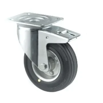 Tente Braked Swivel Castor Wheel, 100kg Capacity, 125mm Wheel - 3477DYR125P62 product image