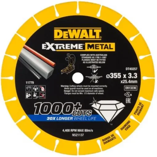 DeWALT DT402 Diamond Cutting Disc, 355mm, 1 in pack - DT40257-QZ product image