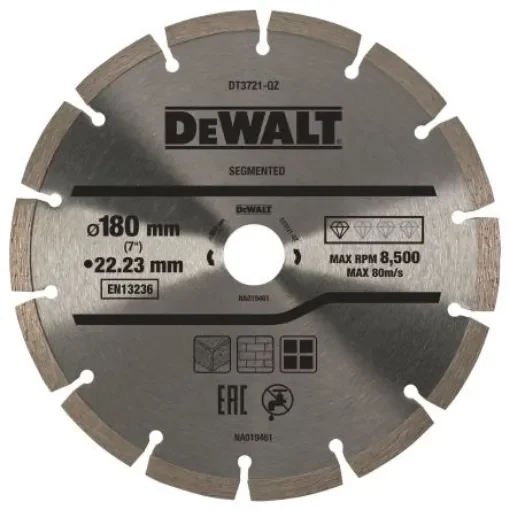 DeWALT DT3721-QZ Diamond Cutting Wheel, 180mm Diameter product image