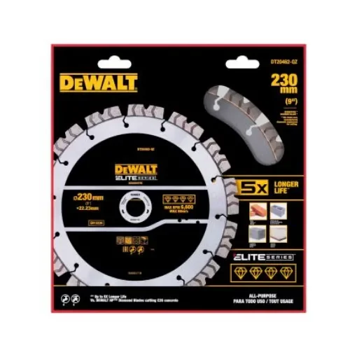 DeWALT DT204 Diamond Cutting Disc, 230mm, 1 in pack - DT20462-QZ product image