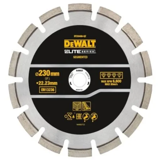 DeWALT DT204 Diamond Cutting Disc, 230mm, 1 in pack - DT20466-QZ product image