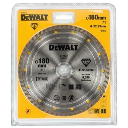 DeWALT DT3722-QZ Diamond Cutting Wheel, 180mm Diameter product image