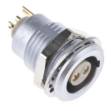 LEMO Circular Connector, 2 Contacts, Panel Mount, Socket, Female, IP50, 1B Series - ENG.1B.302.CLL product image