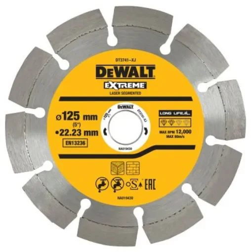 DeWALT DT37 Diamond Cutting Disc, 125mm, 1 in pack - DT3741-XJ product image