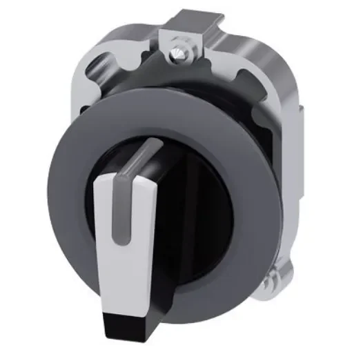 Siemens SIRIUS ACT 3SU10 Series 3 Position Selector Switch Head, 30mm Cutout, Black/White Handle - 3SU1062-2DL60-0AA0 product image