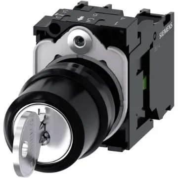 Siemens IP66, IP67, IP69 Key Switch, SPST 3-Way - 3SU1100-4BL11-1NA0 product image