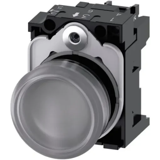 Siemens, SIRIUS ACT 3SU11, Panel Mount Clear LED Indicator, 22mm Cutout, Round, 24V ac/dc - 3SU1102-6AA70-1AA0 product image