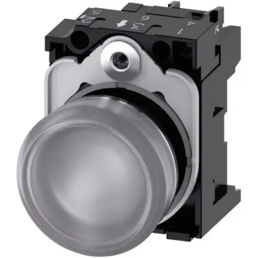 Siemens, SIRIUS ACT 3SU11, Panel Mount Clear LED Indicator, 22mm Cutout, Round, 24V ac/dc - 3SU1152-6AA70-1AA0 product image