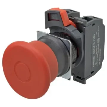 Omron A22NE-P Series Pull Release Emergency Stop Push Button, Panel Mount, 22mm Cutout, 2NC, IP65 - A22NE-MP-P202-N product image