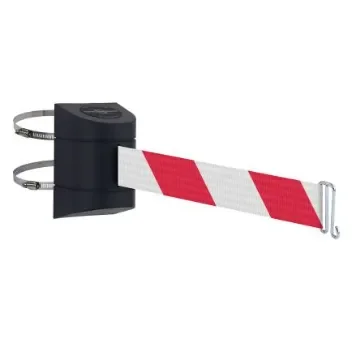 Tensator Black Plastic Retractable Barrier, 4.6m, Red, White Tape - 897C-33-D3-WCTE product image