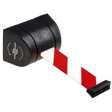 Tensator Black Plastic Retractable Barrier, 4.6m, Red, White Tape - 897R-33-D3 product image