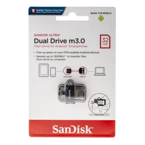 Sandisk Ultra Dual Drive m3.0 32 GB USB 2.0, USB 3.0 USB Stick - SDDD3-032G-G46 product image
